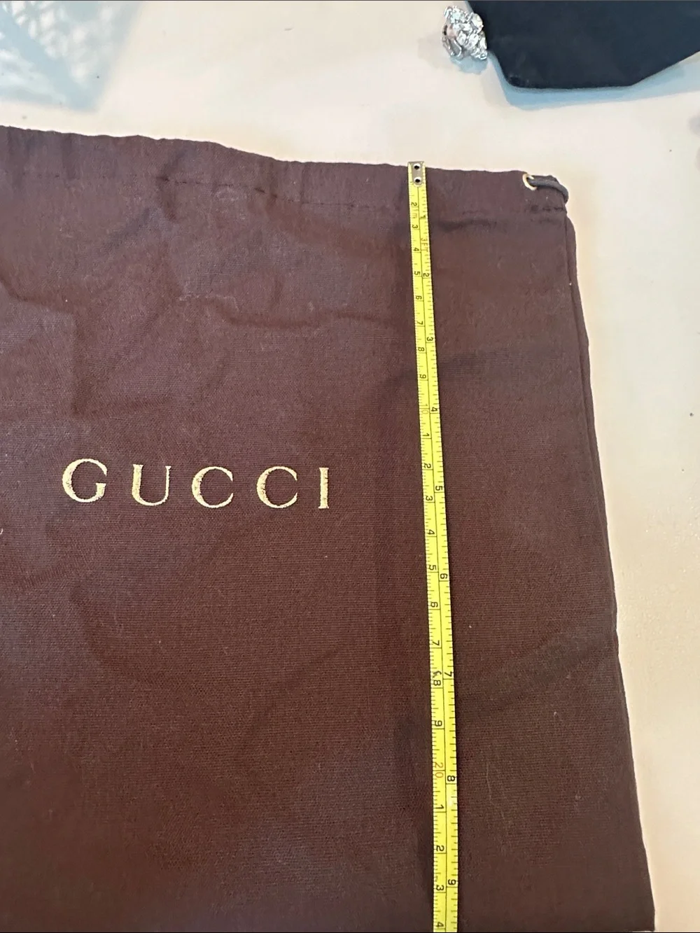 Gucci Brown and Gold Cotton Branded Dust Bag